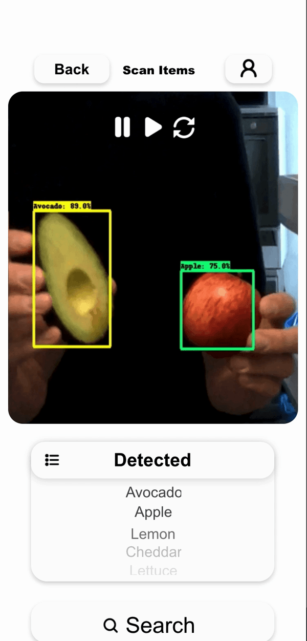 Gif for AI Recipe app