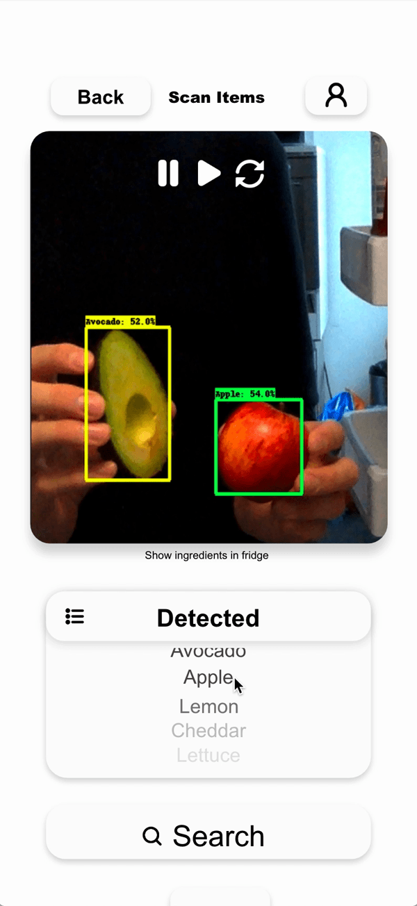 Gif for AI Recipe app